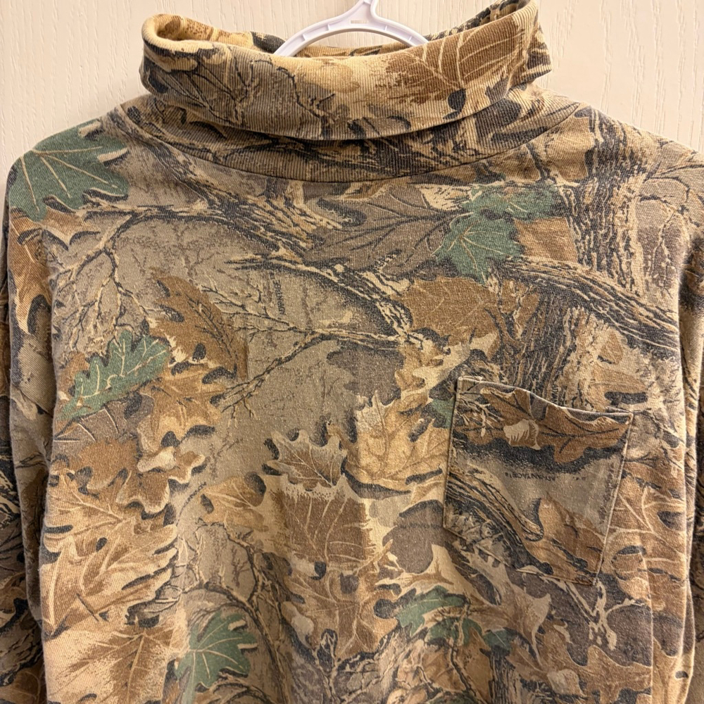 Vintage Sasquatch camo long-sleeve, 100% cotton, Made in USA - Picture 2 of 7